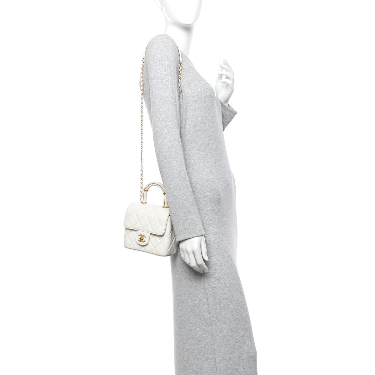 Lambskin Flap Shoulder Bag - White