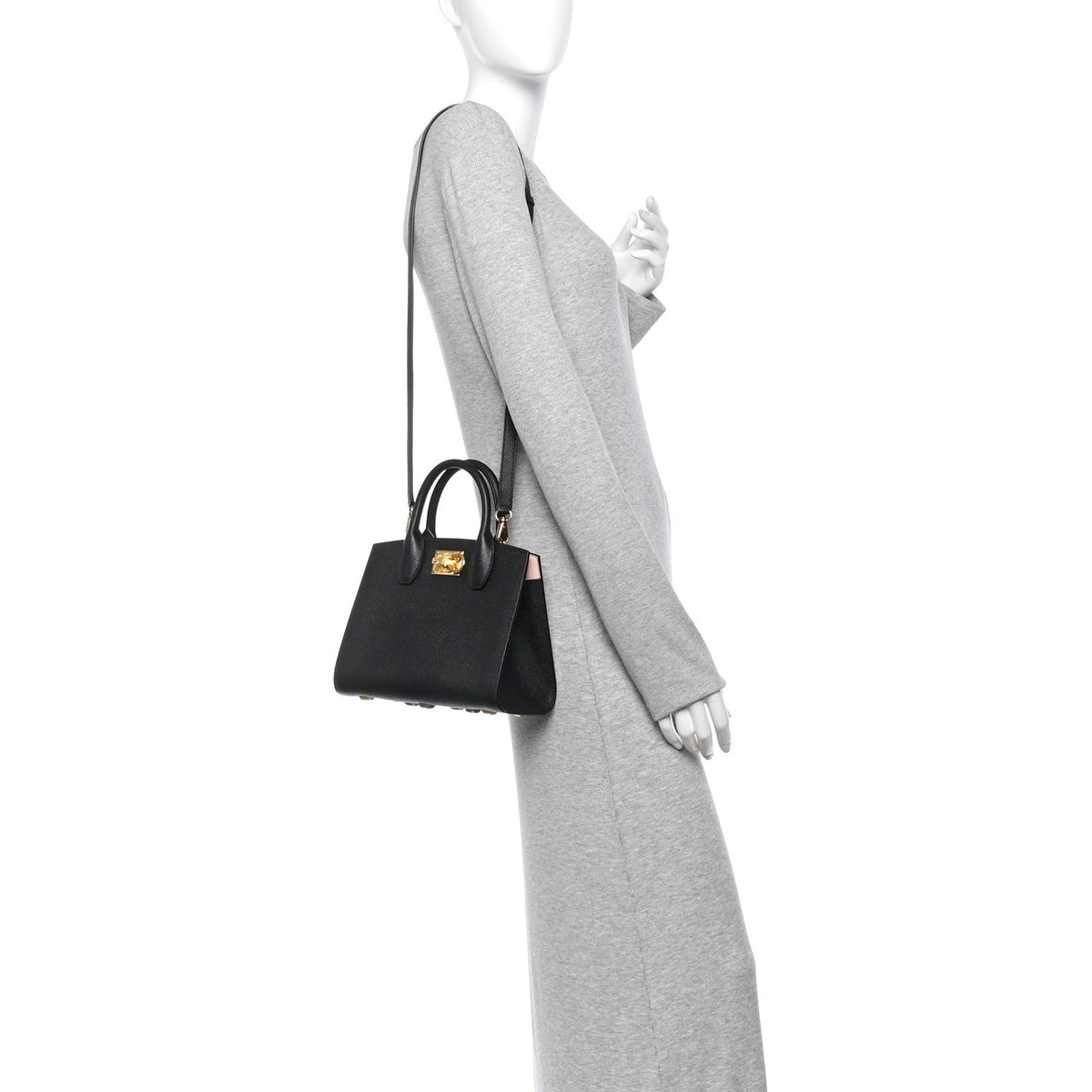 Small Calfskin Handbag - Black