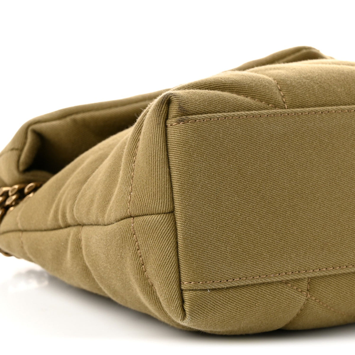 Quilted Canvas Satchel Bag - Green
