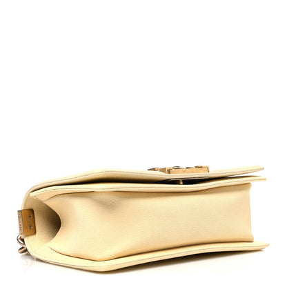 Small Quilted Caviar Flap Shoulder Bag - Yellow