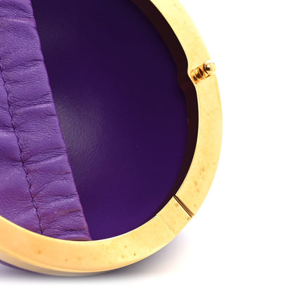 Lambskin Clutch Bag - Purple