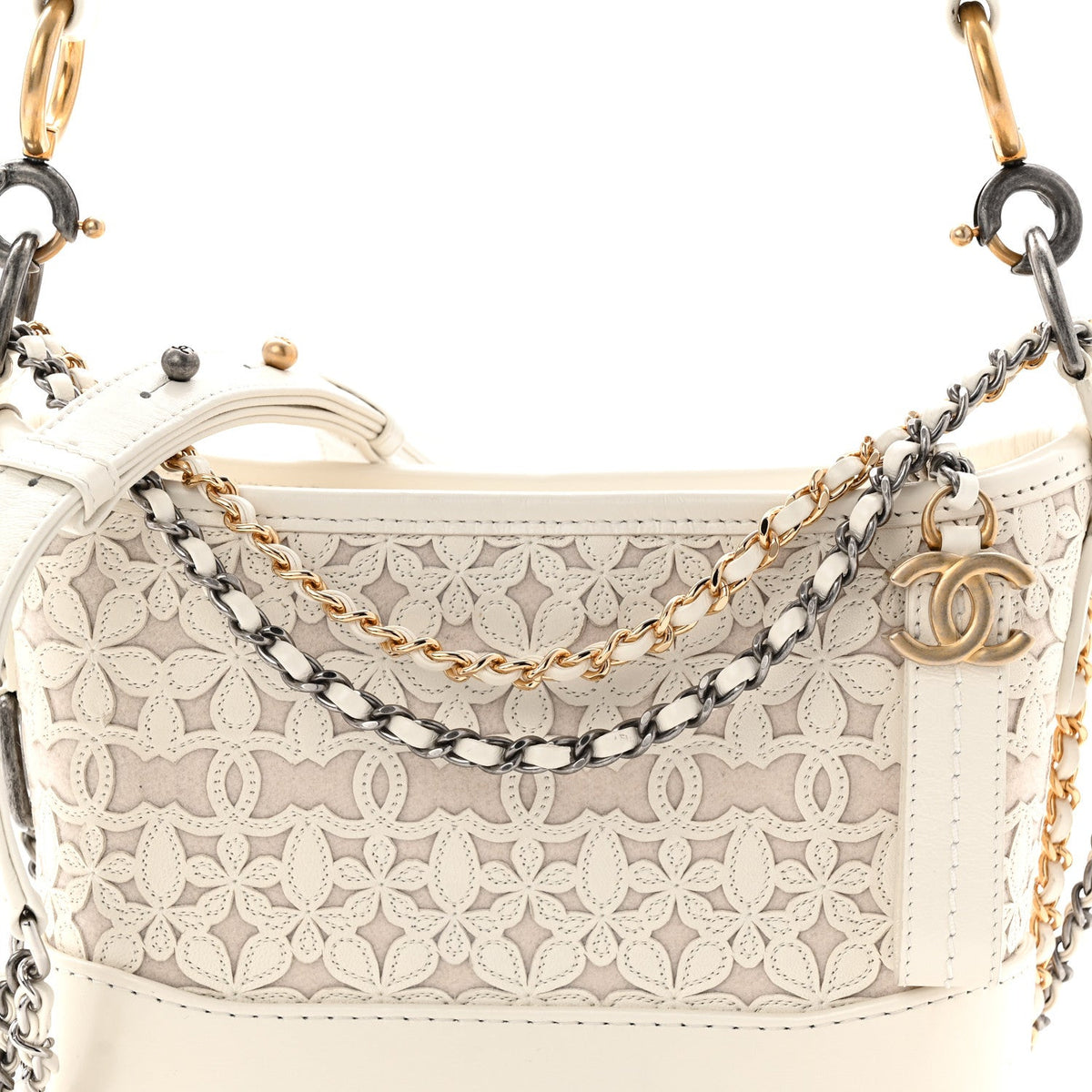 Small Calfskin Hobo Bag - White