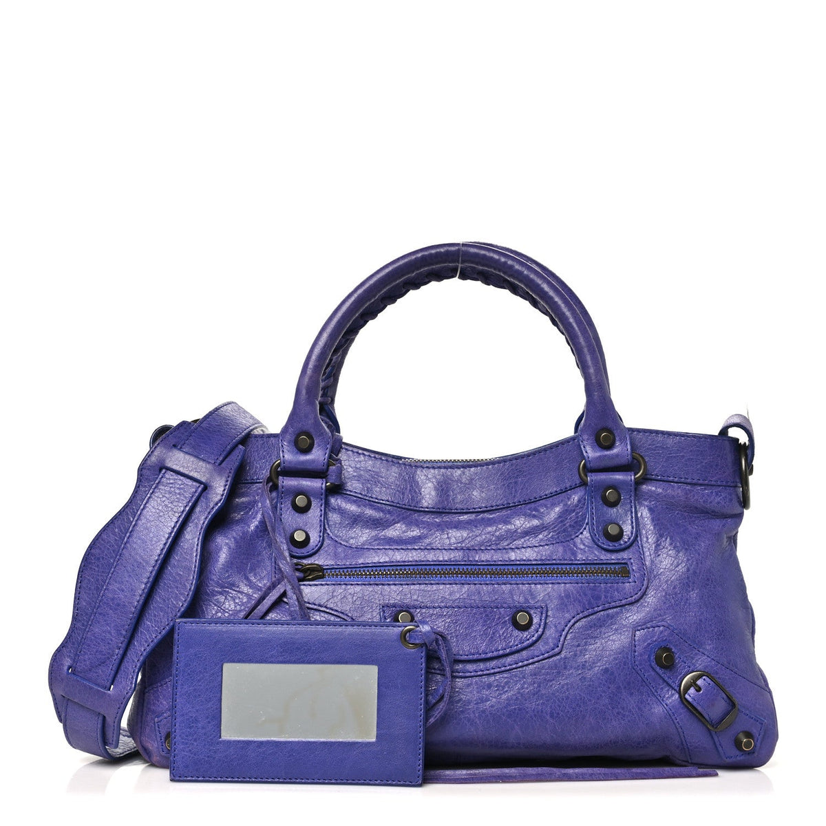 Agneau Classic Hardware First Bleu Lavan Handbag