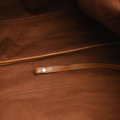 Maxi Calfskin Shoulder Bag - Brown