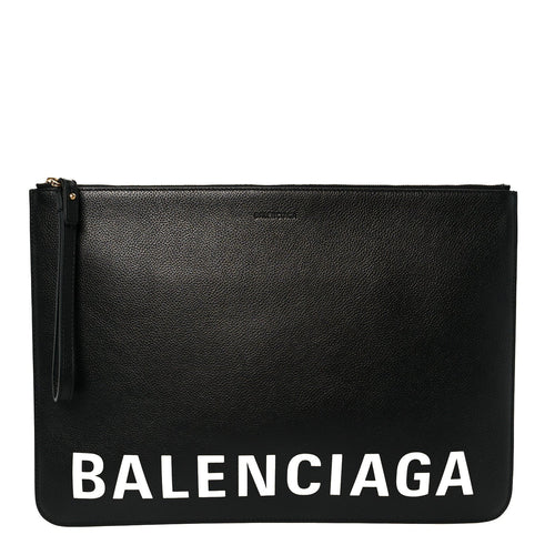 Large Calfskin Pouch - Black