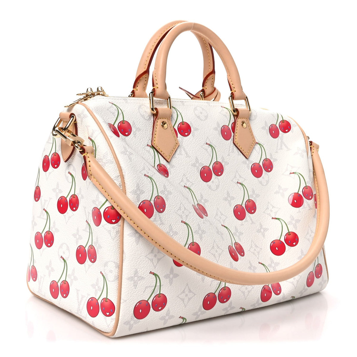 Lv X Tm Monogram Cerises Speedy Soft Ban Handbag