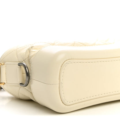 Small Quilted Calfskin Hobo Bag - White