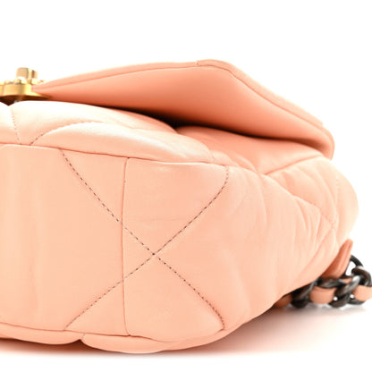 Medium Quilted Goatskin Flap Shoulder Bag - Pink