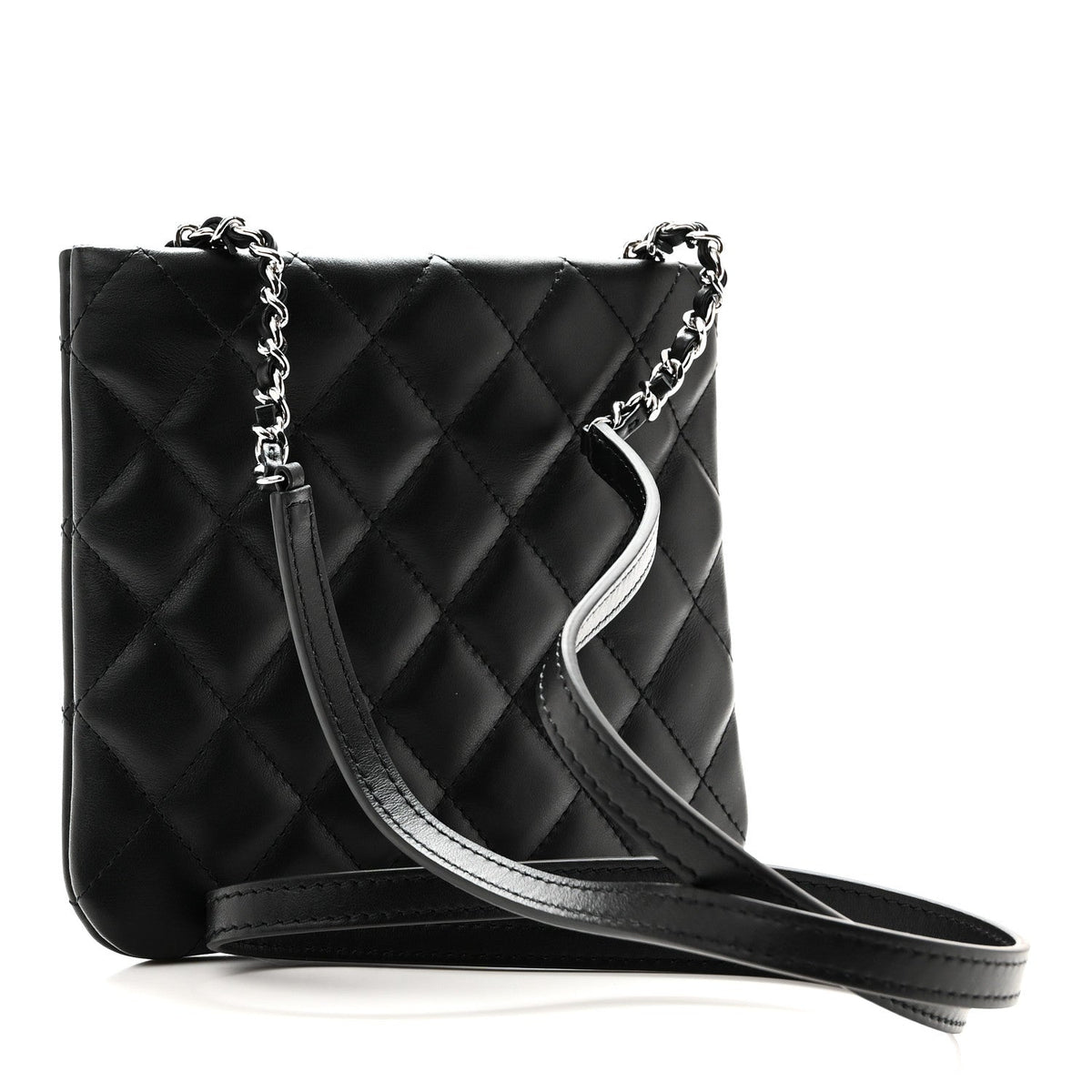Quilted Lambskin Crossbody Bag - Black
