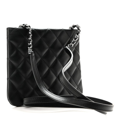 Quilted Lambskin Crossbody Bag - Black