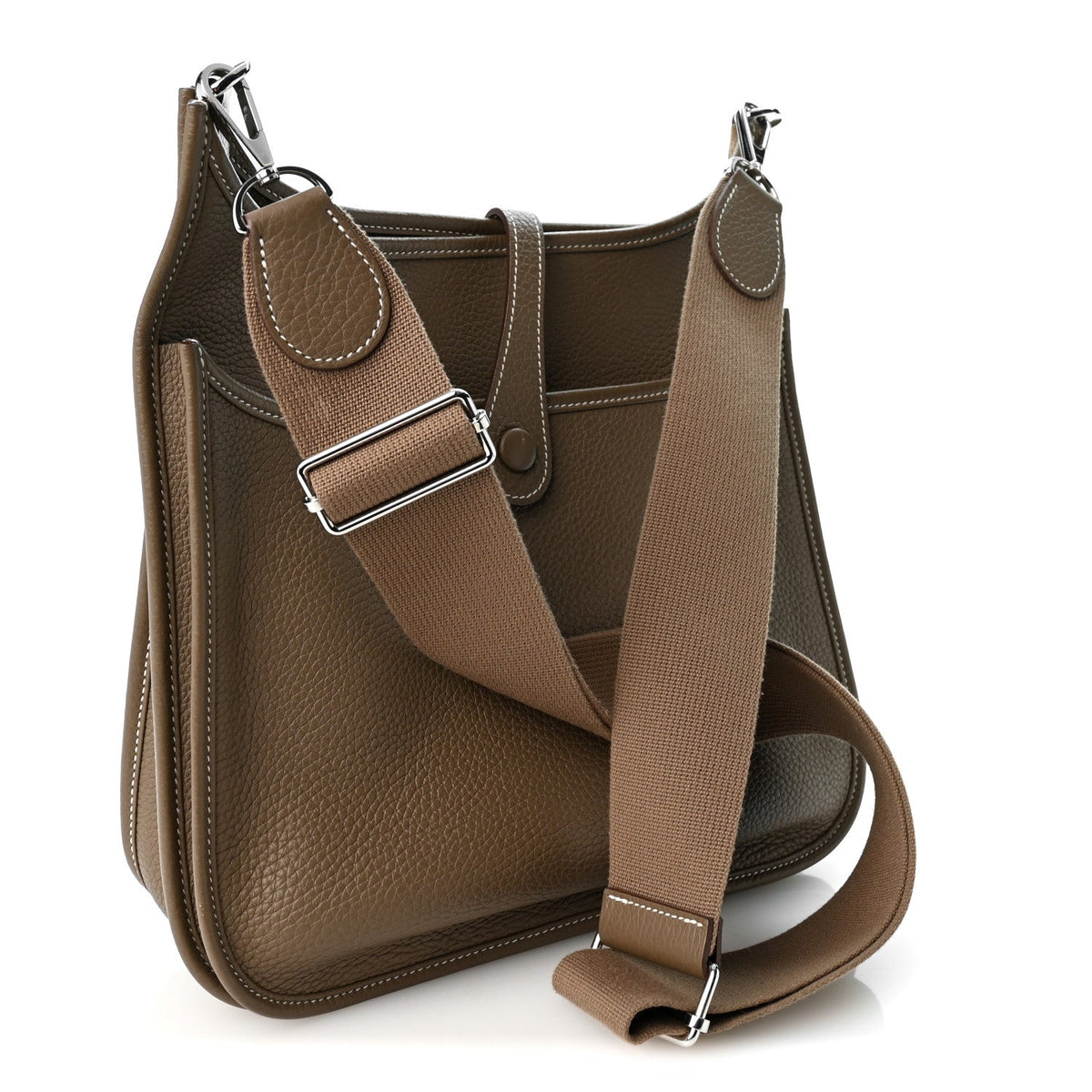 Taurillon Clemence Evelyne Iii Pm Etoupe Handbag