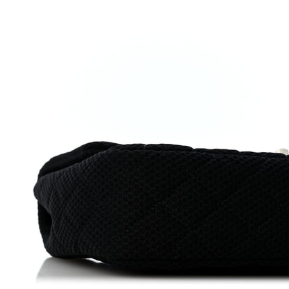 Medium Quilted Flap Shoulder Bag - Black