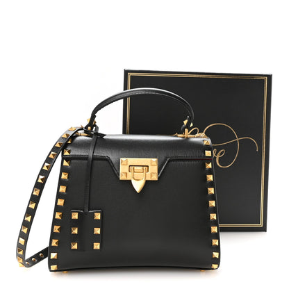 Small Calfskin Flap Shoulder Bag - Black
