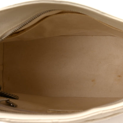 Quilted Caviar Tote Bag - White
