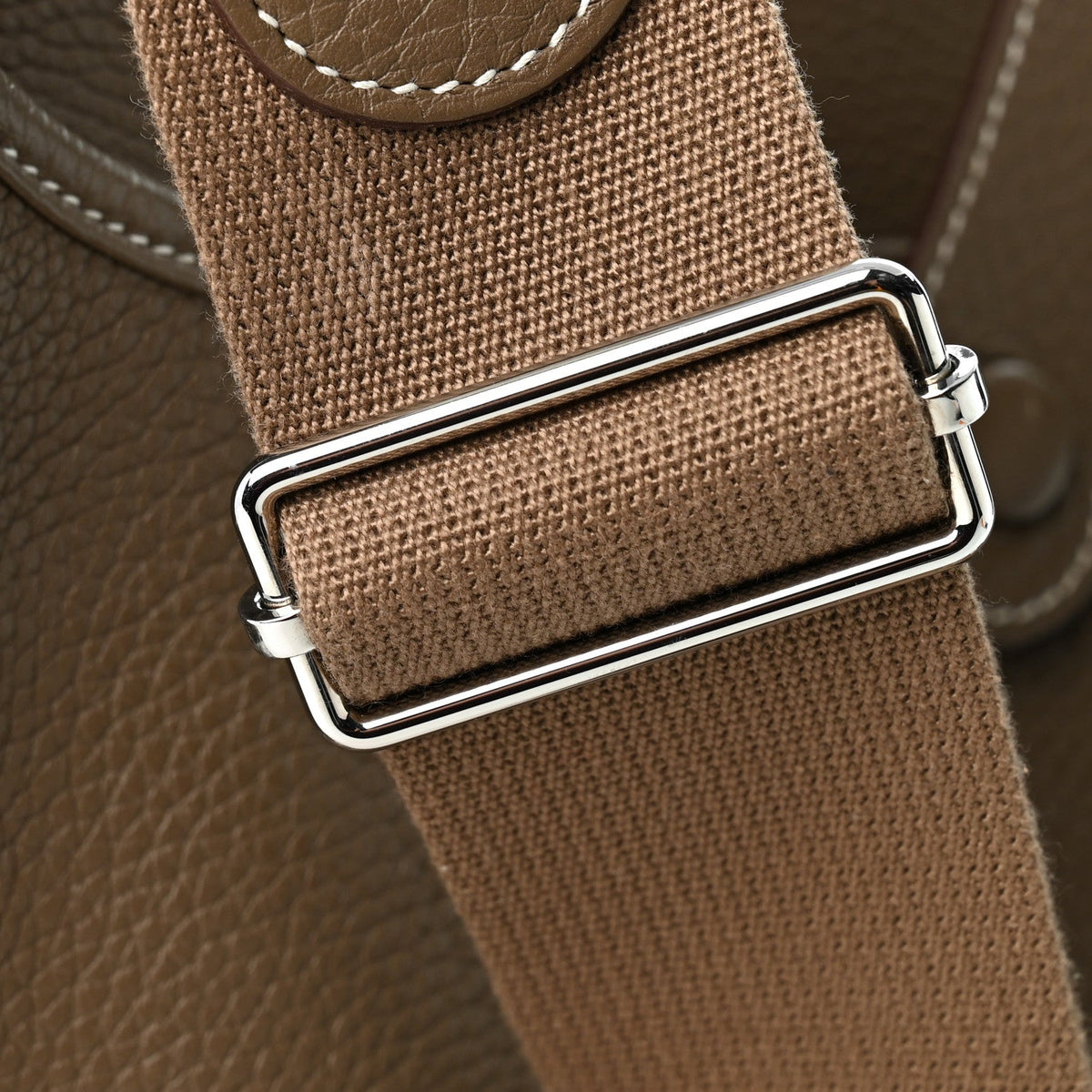 Taurillon Clemence Evelyne Iii Pm Etoupe Handbag