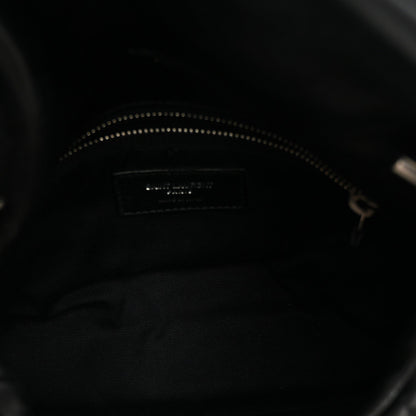 Quilted Lambskin Satchel Bag - Black