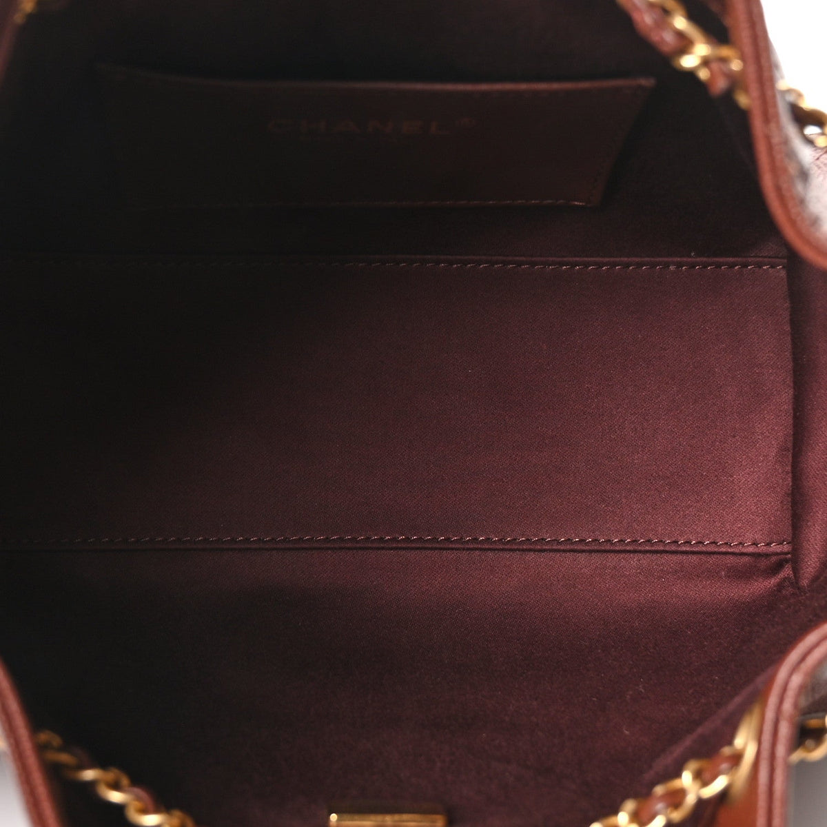 Mini Quilted Caviar Handbag - Brown