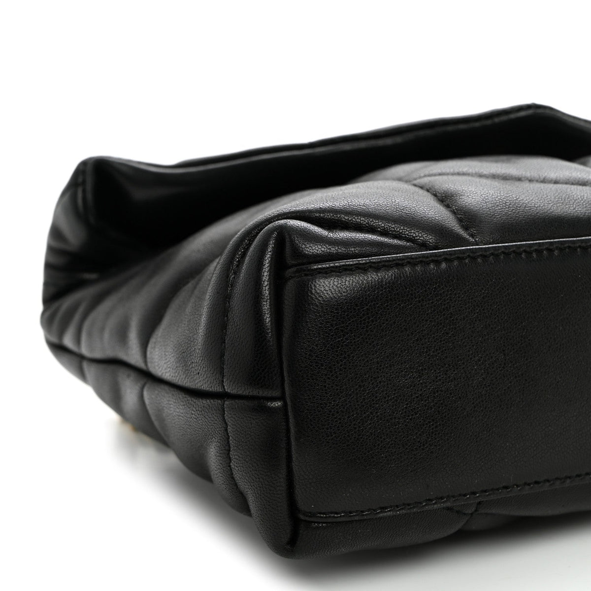 Quilted Lambskin Satchel Bag - Black