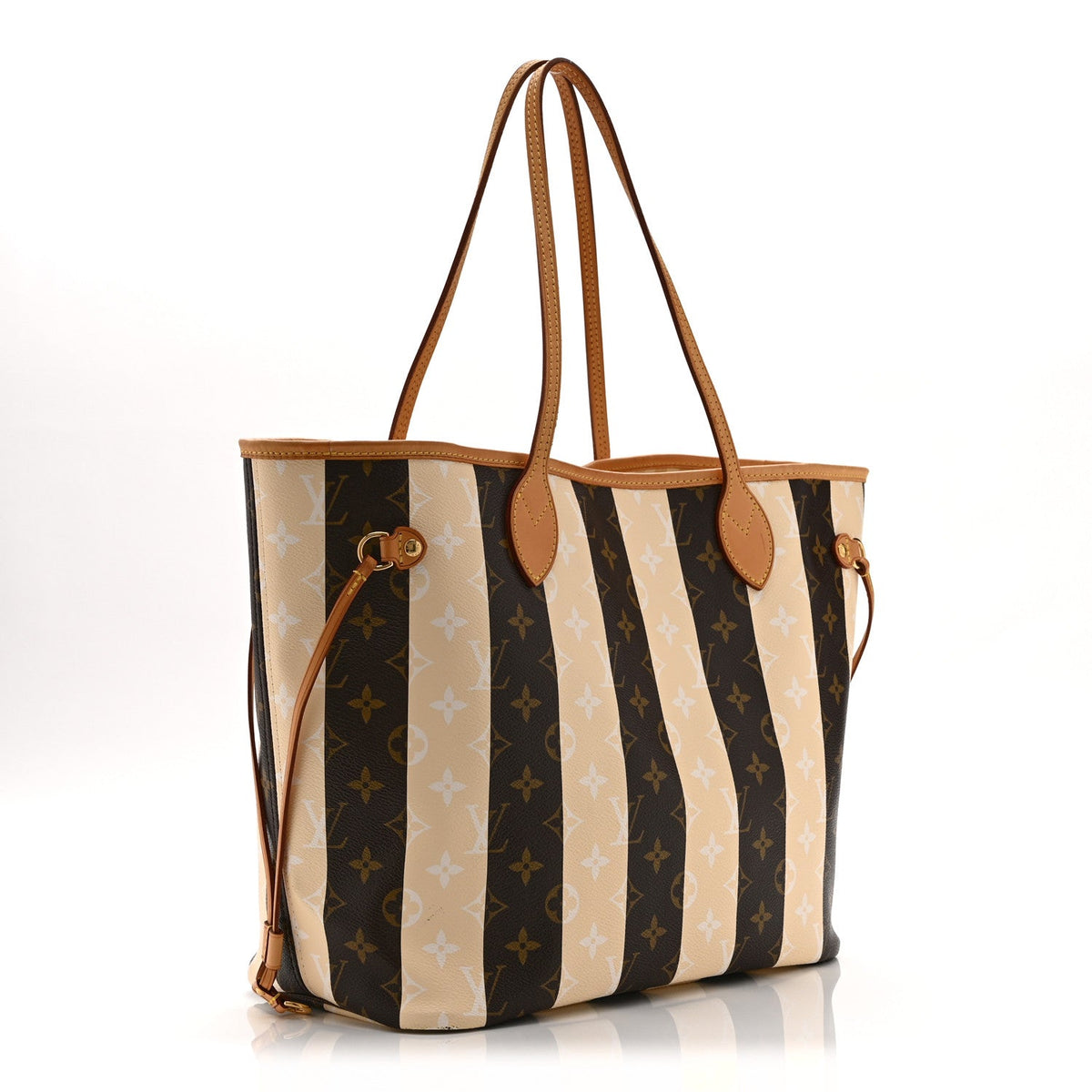 Monogram Rayures Neverfull Mm Handbag