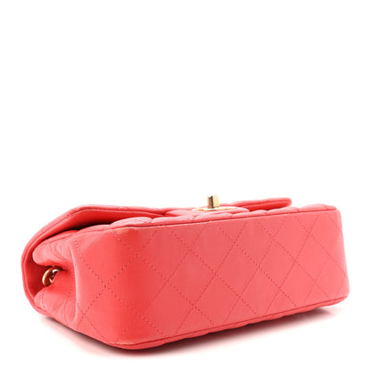 Mini Quilted Lambskin Flap Shoulder Bag - Tan