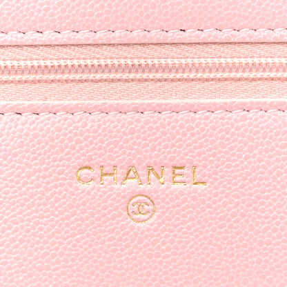 Quilted Caviar Wallet Bag - Pink
