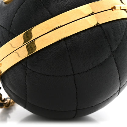 Quilted Lambskin Clutch Bag - Black