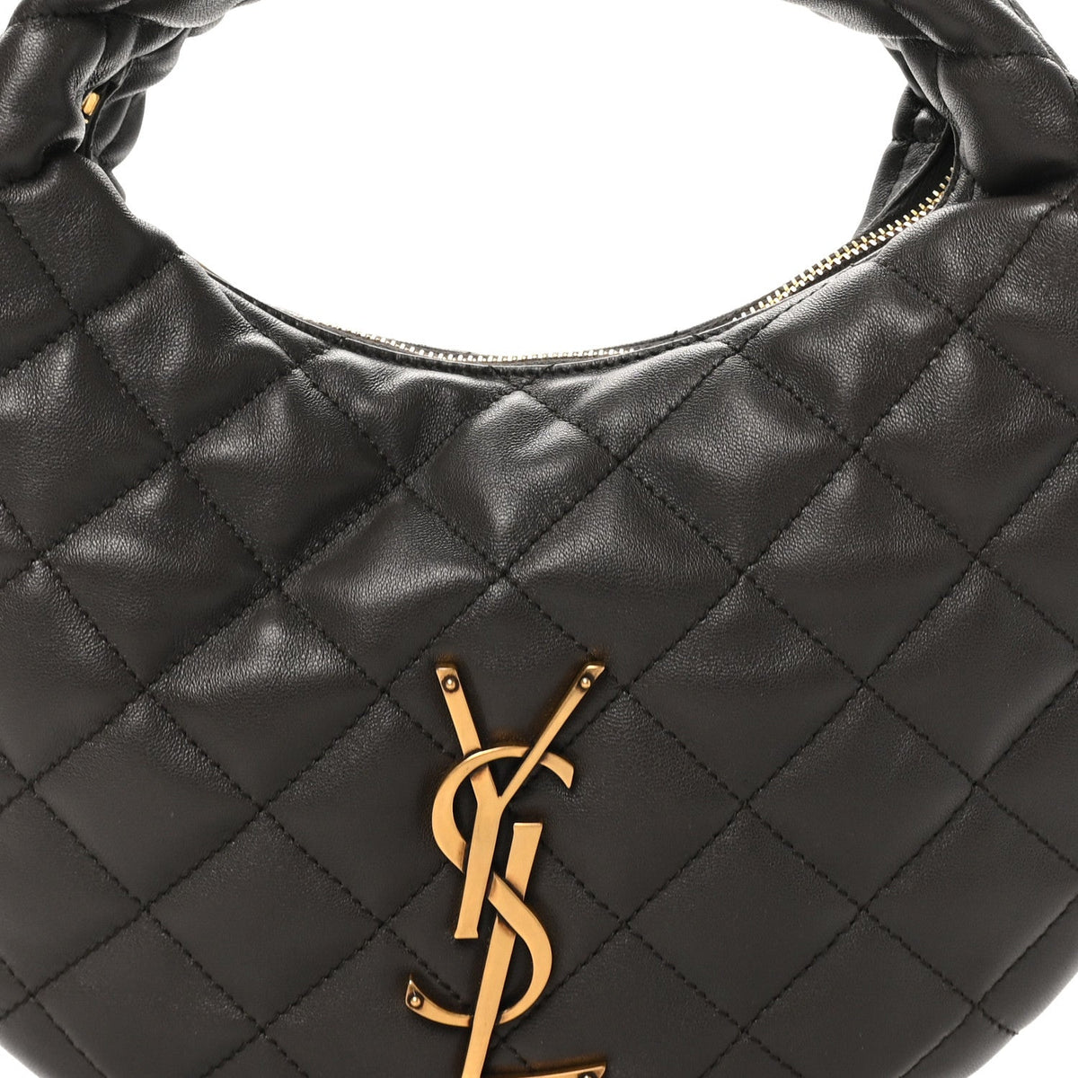 Quilted Lambskin Handbag - Grey