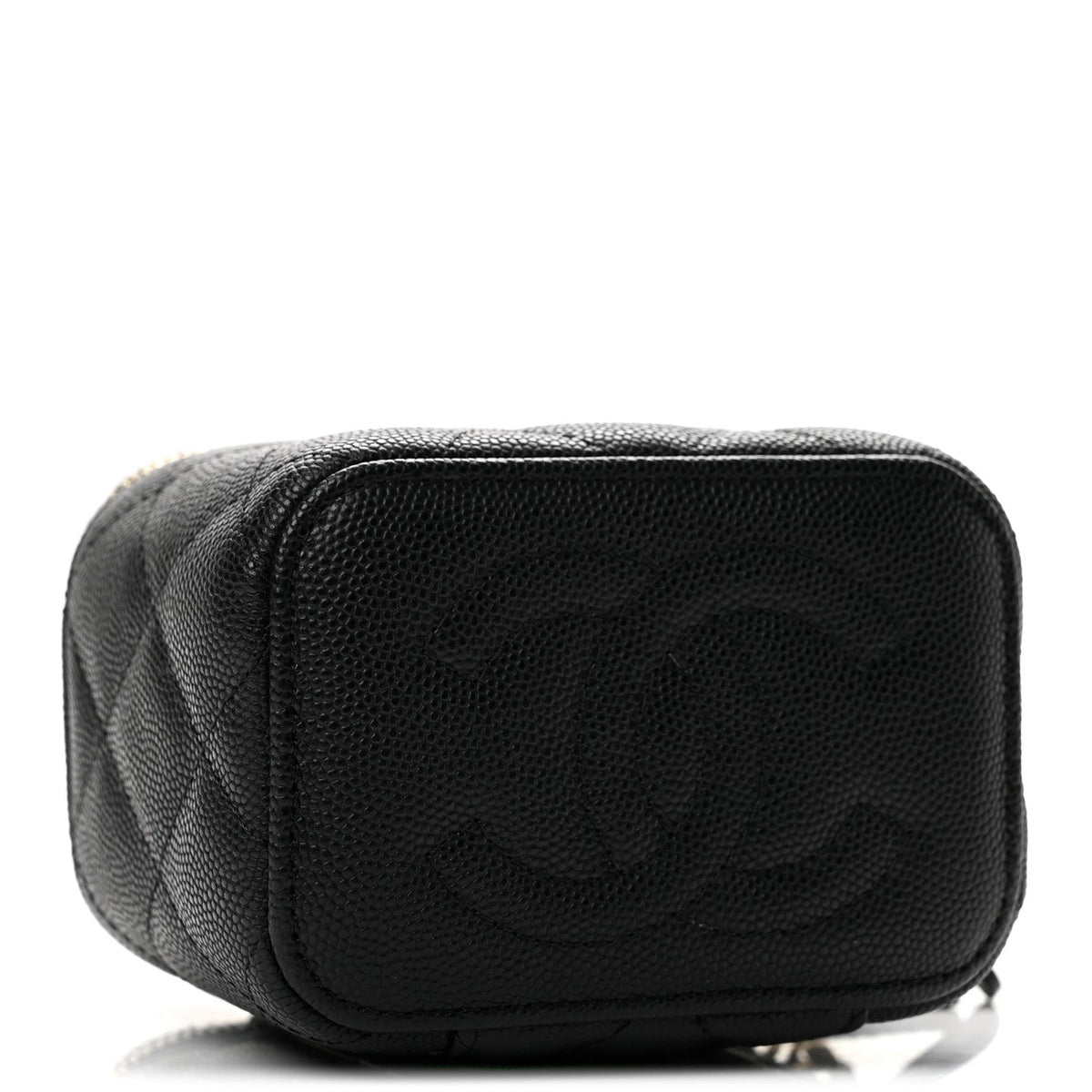 Mini Quilted Caviar Handbag - Black