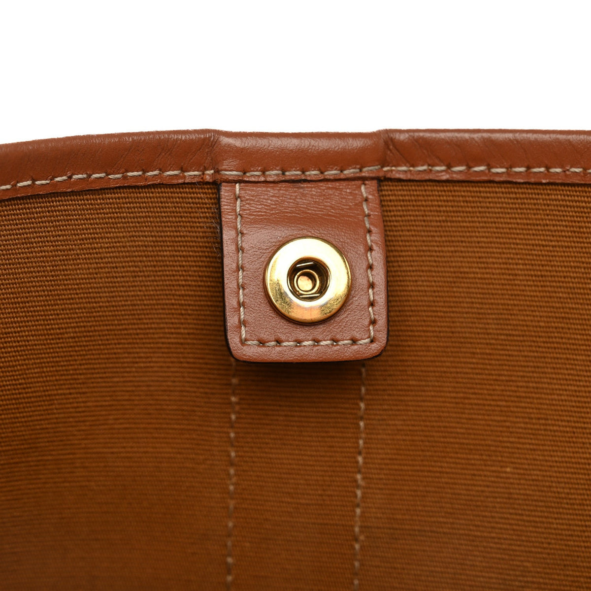 Medium Calfskin Canvas Bucket Bag - Tan