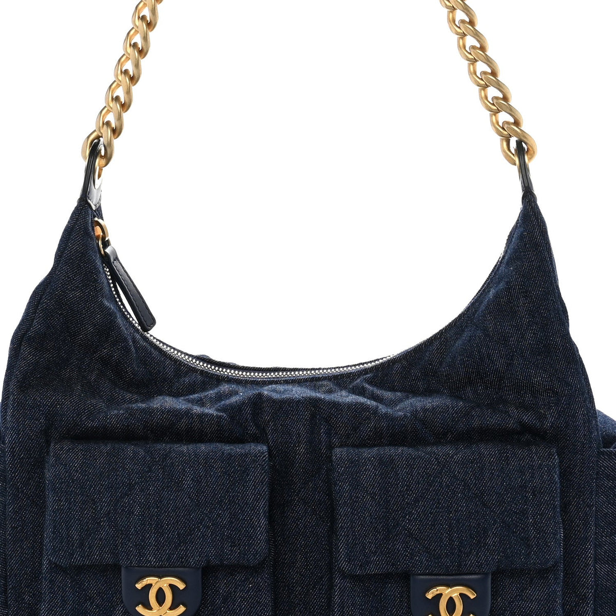 Maxi Quilted Hobo Bag - Blue