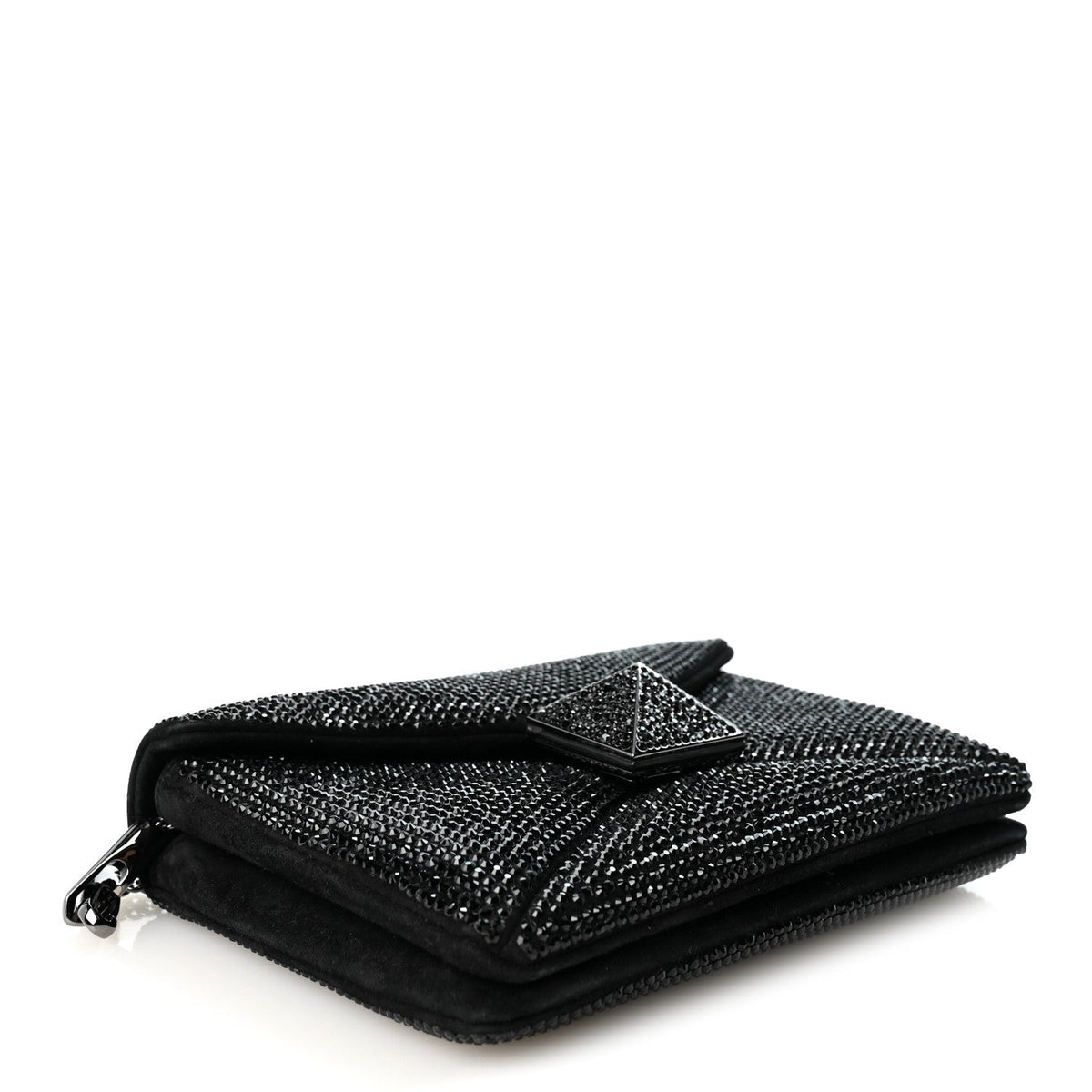 Small Suede Clutch Bag - Black