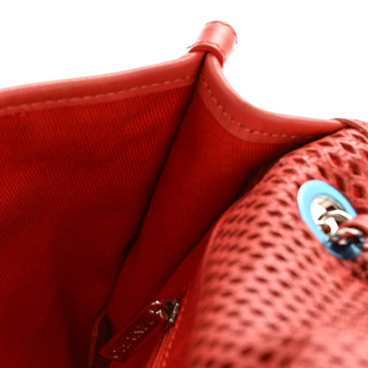 Large Calfskin Flap Shoulder Bag - Red