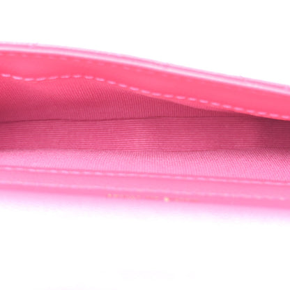 Quilted Caviar Flap Shoulder Bag - Pink