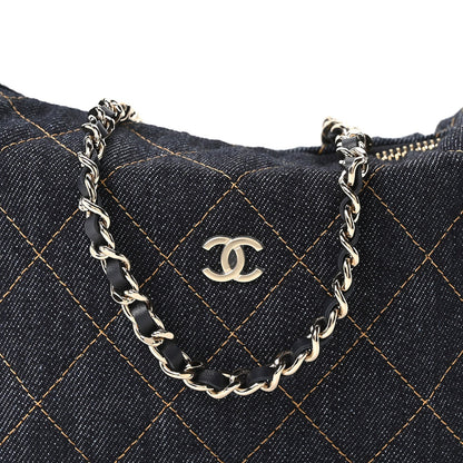 Quilted Hobo Bag - Blue