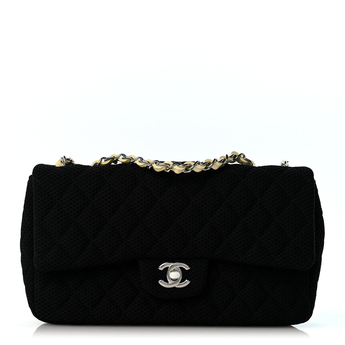 Medium Quilted Flap Shoulder Bag - Black