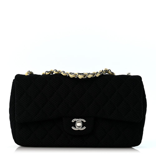 Medium Quilted Flap Shoulder Bag - Black