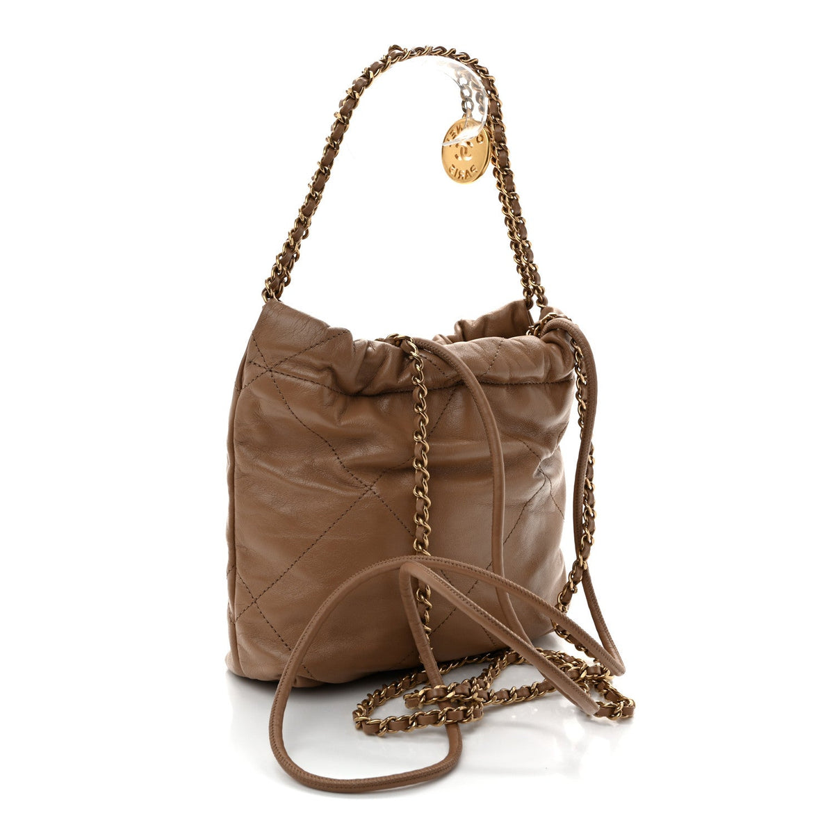 Mini Quilted Calfskin Handbag - Beige