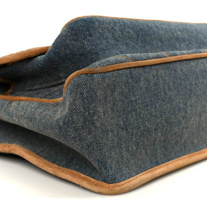 Medium Suede Satchel Bag - Blue