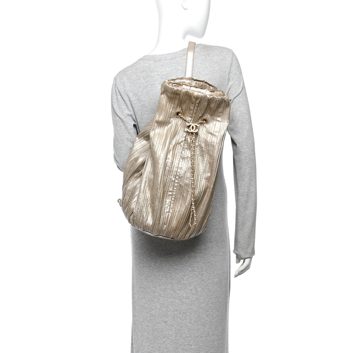 Small Calfskin Backpack - Gold