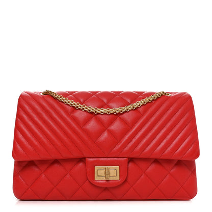 Quilted Caviar Flap Shoulder Bag - Red