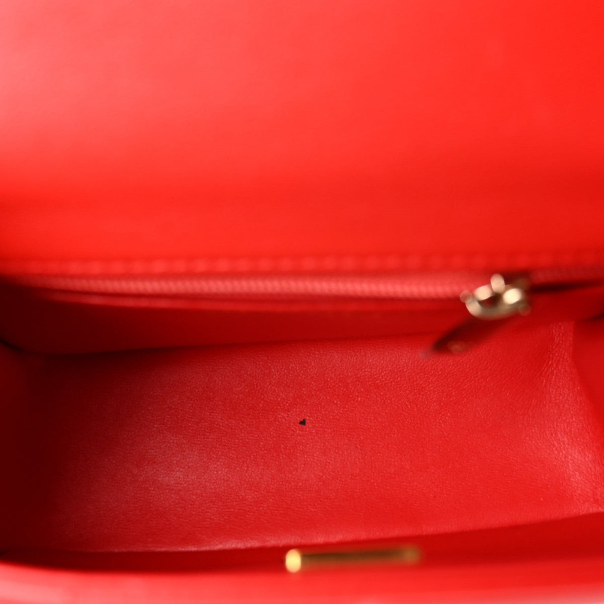 Mini Quilted Lambskin Flap Shoulder Bag - Red