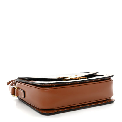 Calfskin Canvas Handbag - Tan