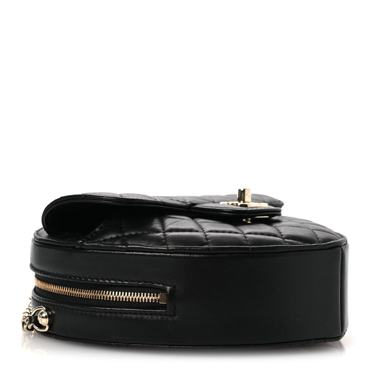 Large Quilted Lambskin Handbag - Black