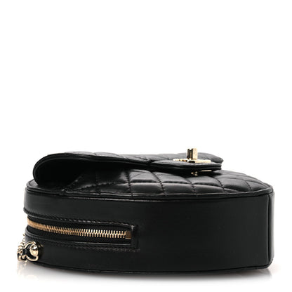 Large Quilted Lambskin Handbag - Black