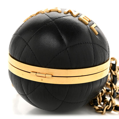 Quilted Lambskin Clutch Bag - Black