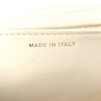 Quilted Caviar Flap Shoulder Bag - White