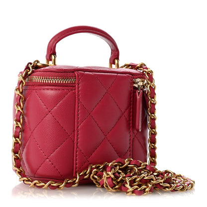 Mini Quilted Lambskin Handbag - Pink