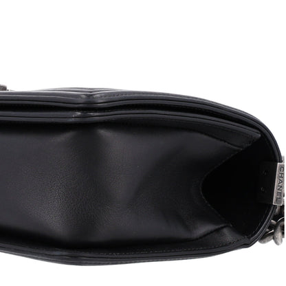 Medium Quilted Lambskin Flap Shoulder Bag - Black