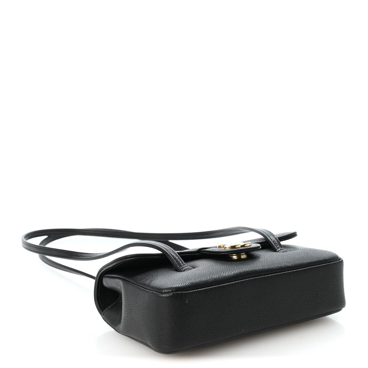 Mini Caviar Shoulder Bag - Black