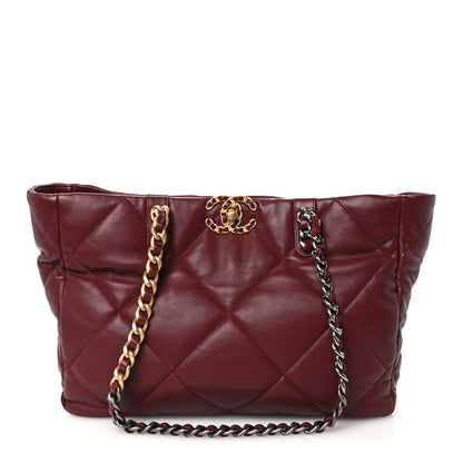 Quilted Lambskin Handbag - Brown